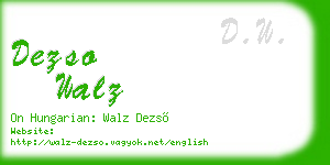 dezso walz business card