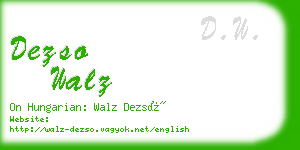 dezso walz business card